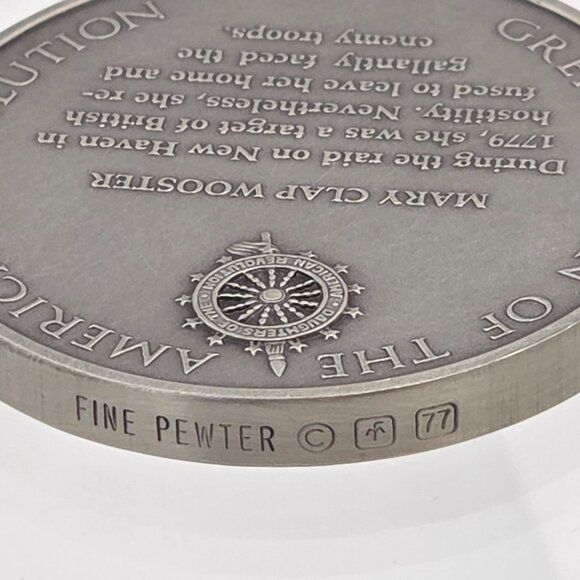 Mary Clap Wooster The Great Women of the American Revolution Bicentennial Medals - Picture 3 of 3